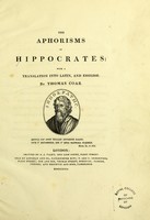 view The aphorisms : with a translation into Latin, and English / by T. Coar.