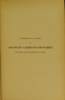 view Contribution à l'étude des souffles cardio-pulmonaires (souffles diastoliques de la base) / Louis Magdelaine.