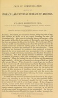 view Case of communication between the stomach and external surface of abdomen / by William Robertson.