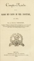 view Comte-rendu de la saison des bains de mer d'Ostende, en 1845 / par le docteur Verhaeghe.
