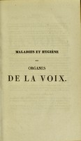 view Traité des maladies et de l'hygiène des organes de la voix / par Colombat, de l'Isère.