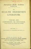 view The Health Exhibition literature : Conference on Education.