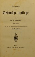 view Vorposten der Gesundheitspflege / von L. Sonderegger.