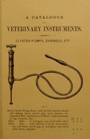 view Catalogue of veterinary appliances manufactured by Arnold and Sons.