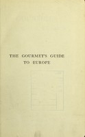 view The gourmet's guide to Europe / by Lieut.-Col. Newnham-Davis.