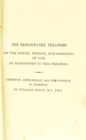 view Chemistry, meteorology, and the function of digestion : considered with reference to natural theology / by William Prout.