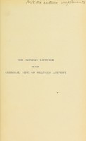 view On the chemical side of nervous activity / [W.D. Halliburton].