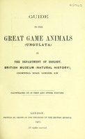 view Guide to the great fame animals (Ungulata) in the Department of Zoology, British Museum (Natural History) : Illustrated by 53 text and other figures.