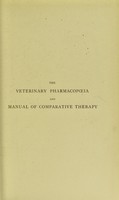 view The veterinary pharmacopoeia, and manual of comparative therapy / by George Gresswell and Charles Gresswell ; with physiological actions of medicines, by Albert Gresswell.
