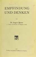 view Empfindung und Denken / von August Messer.