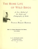 view The home life of wild birds : a new method of the study and photography of birds / by Francis Hobart Herrick ; with 141 original illustrations from nature, by the author.