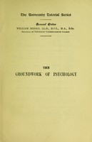 view The groundwork of psychology / by G.F. Stout.