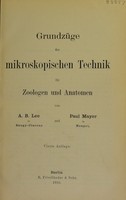 view Grundzüge der mikroskopischen Technik für Zoologen und Anatomen / [Arthur Bolles Lee].