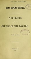 view Addresses at the opening of the hospital, May 7, 1889.