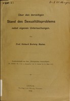 view Über den derzeitigen Stand des Sexualitätsproblems nebst eigenen Untersuchungen / von Richard Hertwig.