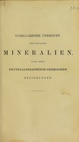 view Tabellarische Übersicht der einfachen Mineralien : nach ihren krystallographisch-chemischen Beziehungen / geordnet von P. Groth.