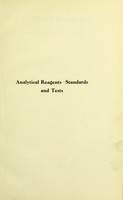 view Analytical reagents : standards and tests / compiled by Edmund White.