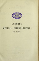 view Congrès médical international de Paris, août 1867.