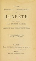 view Traité clinique et thérapeutique du diabète / par Max. Durand fardel.