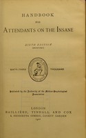 view Handbook for attendants on the insane.