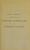 view Index médical des principales stations thermales et climatiques de France.