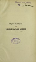 view Leçons cliniques sur les maladies de l'appareil locomoteur : (os, articulations, muscles) / par Dr. Kirmisson.