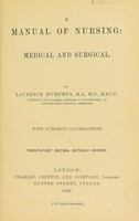 view A manual of nursing, medical and surgical / by Laurence Humphry.