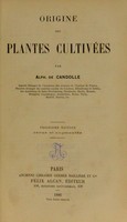 view Origine des plantes cultivées / par Adolphe de Candolle.