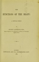 view Functions of the brain : a popular essay.