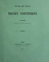 view Exposé des titres et travaux scientifiques / par A. Dastre.