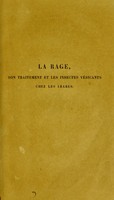 view La rage : son traitement et les insectes veśicants chez les Arabes / par H. Camussi.