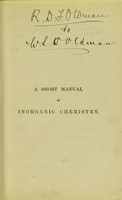 view A short manual of inorganic chemistry / by A. Dupré and H. Wilson Hake.