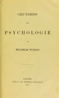 view Grundriss der Psychologie / von Wilhelm Wundt.