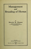 view Management and breeding of horses / by Merritt W. Harper.
