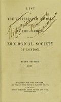 view List of the vertebrated animals now or lately living in the gardens of the Zoological Society of London.