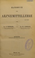 view Handbuch der Arzneimittellehre / von H. Nothnagel und M.J. Rossbach.