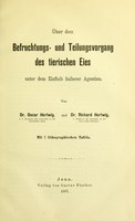 view Uber den Befruchtungs- und Teilungsvorgang des tierischen Eies : unter dem Einflufs äusserer Agentien / von Oscar Hertwig und Richard Hertwig.