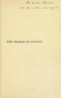 view The snakes of Europe / by G.A. Boulenger ; with fourteen plates and forty-two figures in the text.