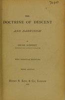 view The doctrine of descent and Darwinism / by Oscar Schmidt.