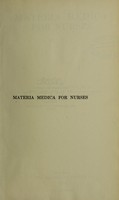 view Materia medica for nurses / by A.S. Blumgarten.