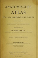 view Anatomischer Atlas : für Studirende und Ärzte / herausgegeben von Carl Toldt.