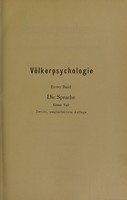 view Völkerpsychologie : eine Untersuchung der Entwicklungsgesetze von Sprache, Mythus und Sitte / von Wilhelm Wundt.