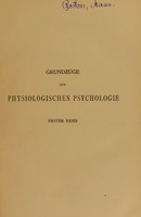 view Grundzüge der physiologischen psychologie / von Wilhelm Wundt.