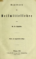 view Handbuch der Heilmittellehre / von Fr. Oesterlen.