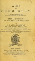 view Aids to chemistry : specially designed for students preparing for final examinations / by C.E. Armand Semple.