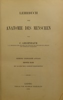 view Lehrbuch der Anatomie des Menschen / von C. Gegenbaur.