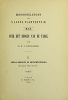 view Over het drogen van de tabak. 1, Totaalgewicht en gewichtsverlies / door E.C. Julius Mohr.