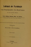 view Lehrbuch der Psychologie : vom Standpunkte des Realismus und nach genetischer Methode / von Wilhelm Volkmann Ritter von Volkmar.