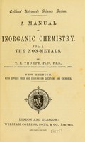 view A manual of inorganic chemistry ... / by T.E. Thorpe.