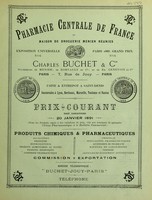 view Prix courant : sauf variations 20 janvier 1891 ... / Charles Buchet & Cie.